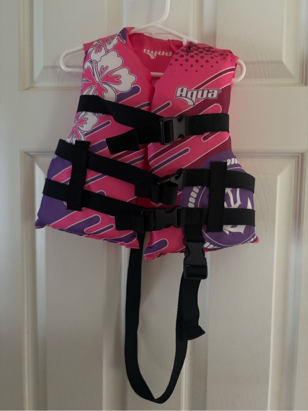Aqua Pink and Purple Floral Kids Life Vest
